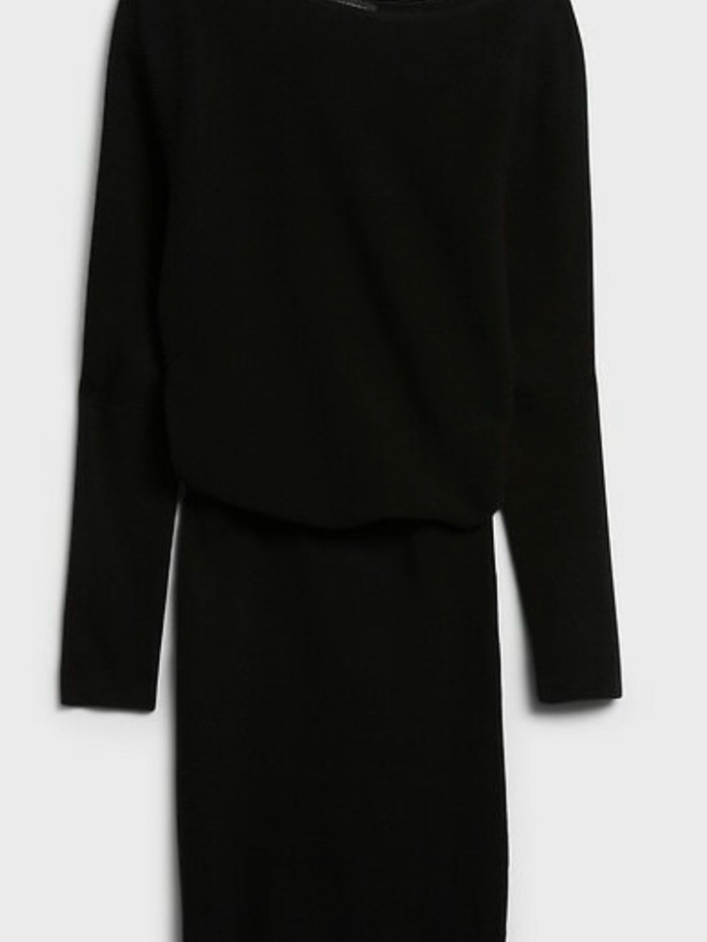 Banana Republic Black Long-Sleeve Off-the-Shoulder Coletta Knit Dress